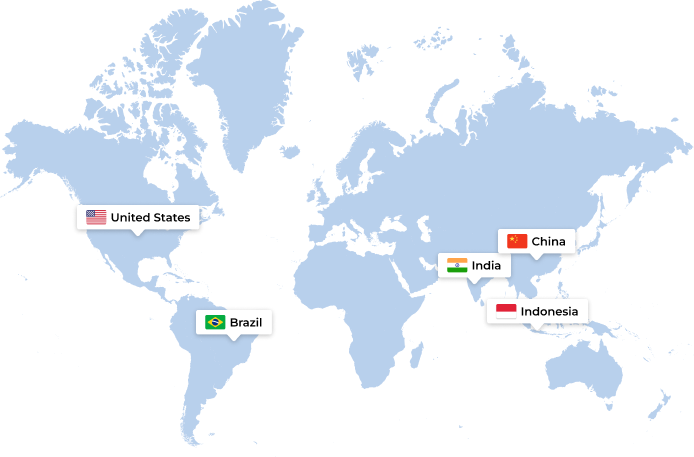 Knowledge-sharing platform Top 5 countries